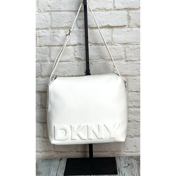 DKNY Donna Karen Zia‎ Small Hobo White Ivory Handbag Shoulder Bag - Picture 2 of 16